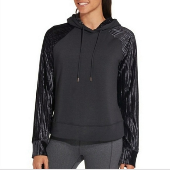 CALIA by Carrie Underwood Sweaters - Calia black velvet hoodie sweatshirt size xs